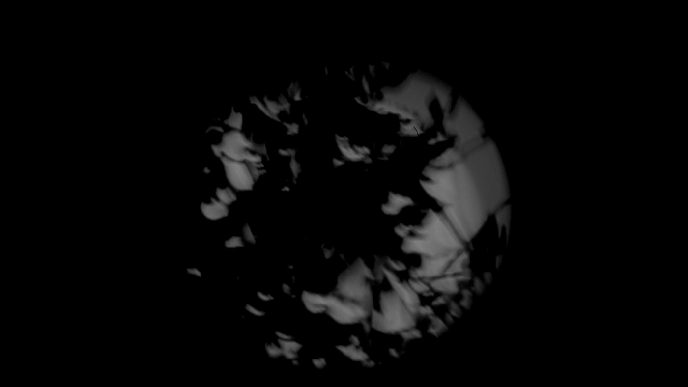 Ohnmacht — abstract circular vignette of light and shadow