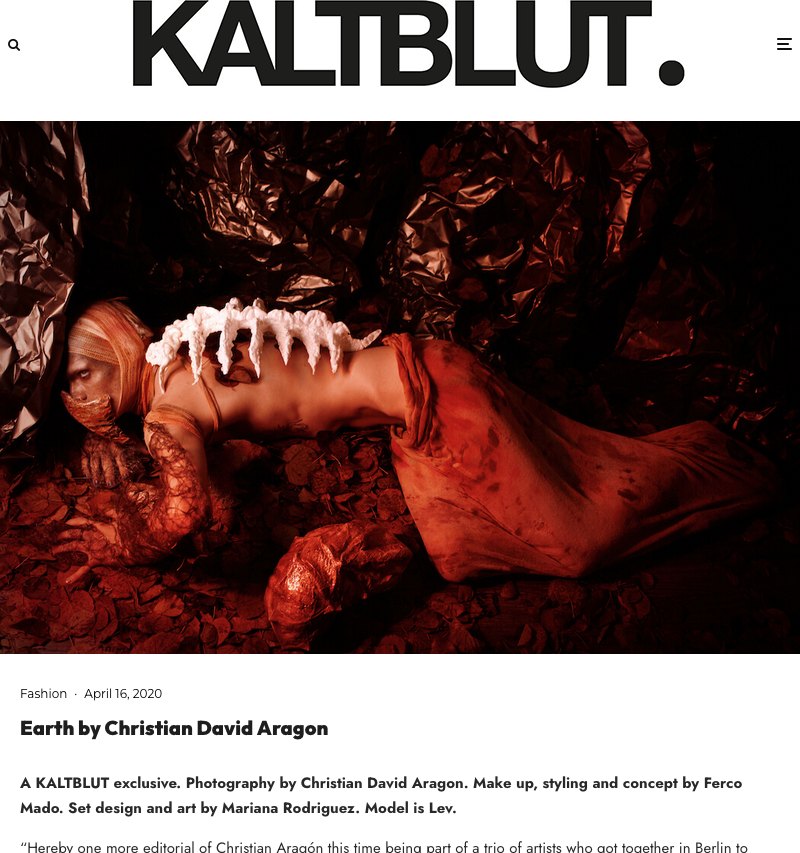 KALTBLUT Magazine — Earth editorial feature