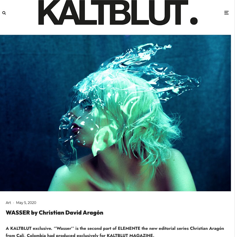 KALTBLUT Magazine — Wasser editorial feature