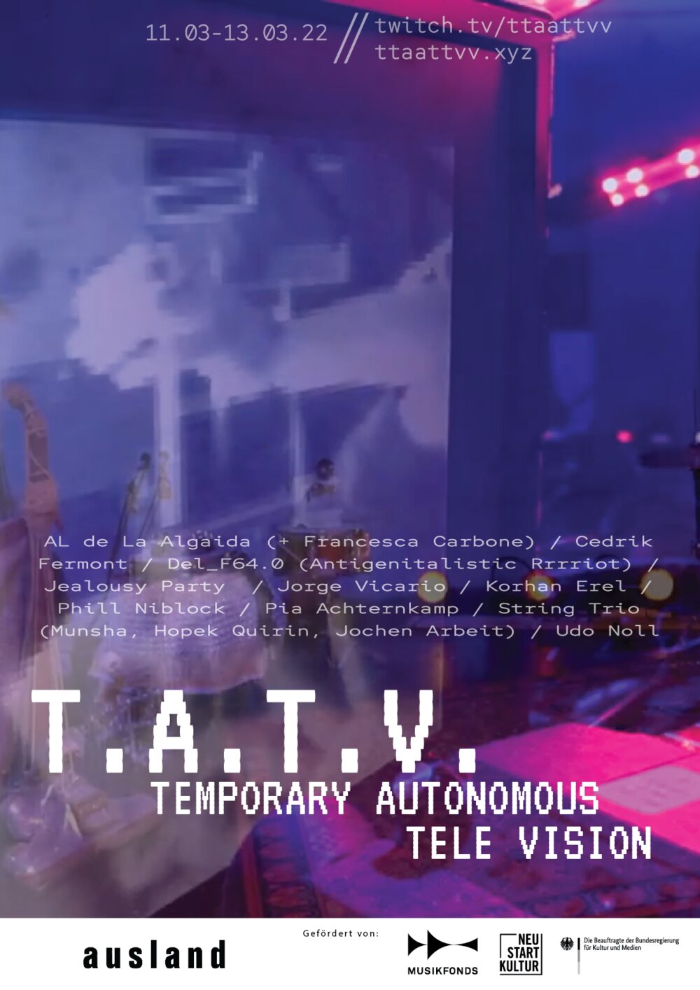 T.A.T.V. poster — Temporary Autonomous Tele Vision, March 2022